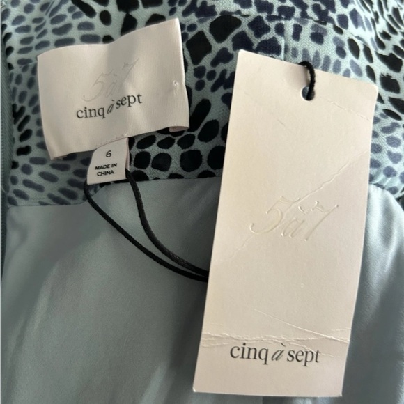 Cinq à Sept Edna Mini Rain Cloud Multi Tie-Strap Ruffle Hem Smocked Dress Size 6 - Picture 7 of 7